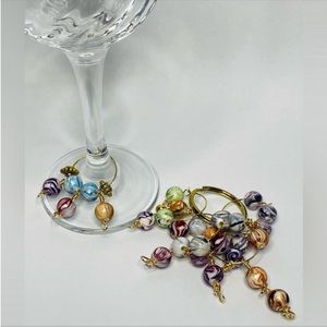 Handmade Colorful Beaded Wine Glass Charms